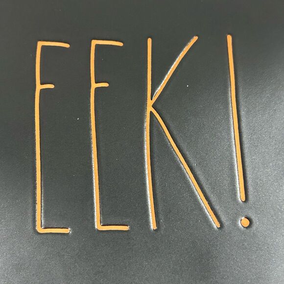 Rae Dunn Serving Platter Halloween Black EEK! 15 Inch Artisan Collection - Picture 6 of 7